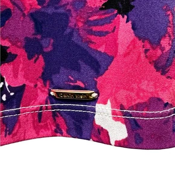 Calvin Klein sleeveless blouse top, floral, pink purple, women's small - Picture 5 of 6